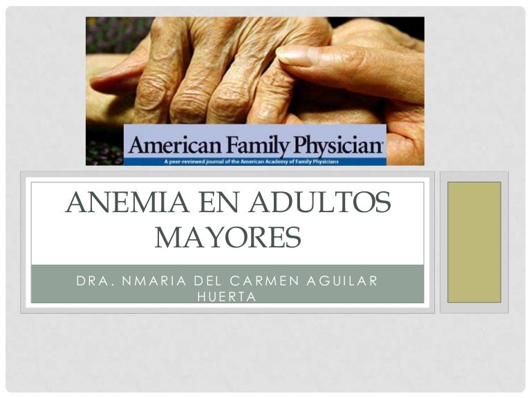 anemia en adultos mayores tratamiento